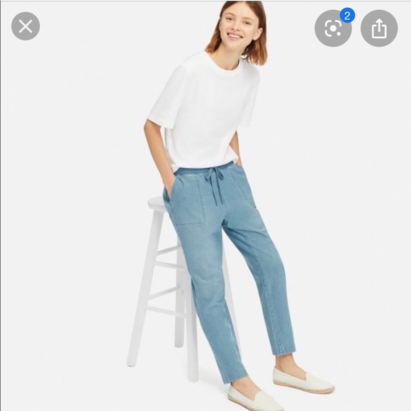 uniqlo denim jersey tapered pants